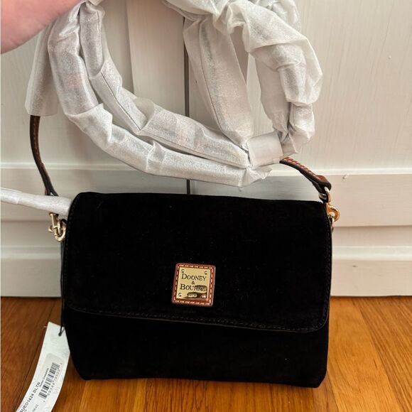 NEW Dooney & Burke Hunter Black Suede Crossbody - Perfect for Fall! - Picture 1 of 12